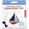 image:imageKikkerland DIY Mini Cross Stitch Sailboat Embroidery Craft Starter Kit Set with Pattern Instructions 3 Bamboo Hoop Stress Relief Adult Beginner FriendlySailboat