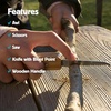 image:imageKikkerland Huckleberry My First Pocket Knife  4in1 MultiPurpose Tool for Young Explorers  Includes Awl Scissors Saw amp Knife with Blunt Point