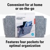 image:imageKikkerland Large Grey Felt Pocket Caddy for Storage with Inner Pockets  Organization Essentials for Bed Couch Home  Holder for Magazines Books Phones and Remote ControlsBedside Pocket  Large