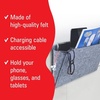 image:imageKikkerland Large Grey Felt Pocket Caddy for Storage with Inner Pockets  Organization Essentials for Bed Couch Home  Holder for Magazines Books Phones and Remote ControlsBedside Pocket  Large