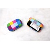 image:imageKikkerland Multi Color Plaid Print Small Travel Portable Compact Organizer Case Container for Earbuds Jewelry Loose Change