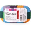 image:imageKikkerland Multi Color Plaid Print Small Travel Portable Compact Organizer Case Container for Earbuds Jewelry Loose Change