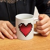 image:imageKikkerland Pixel Heart Morphing Mug  Color Changing Cup Reacts to Heat  Fun Gift for Coffee Hot Cocoa amp Hot BeveragesPixel