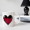 image:imageKikkerland Pixel Heart Morphing Mug  Color Changing Cup Reacts to Heat  Fun Gift for Coffee Hot Cocoa amp Hot BeveragesPixel