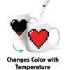 image:imageKikkerland Pixel Heart Morphing Mug  Color Changing Cup Reacts to Heat  Fun Gift for Coffee Hot Cocoa amp Hot BeveragesPixel