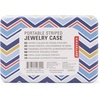 image:imageKikkerland Portable Striped Travel Jewelry Storage Case with Mirror  OR108A Random Style
