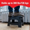 image:imageKikkerland Rhino Foldable Step Stool  Holds Adults up to 300 Lbs Best for Kitchen amp Bathroom  Collapsible Portable Lightweight Stepping Stool with Sturdy NonSlip Design  Black 15Green