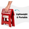 image:imageKikkerland Rhino Foldable Step Stool  Holds Adults up to 300 Lbs Best for Kitchen amp Bathroom  Collapsible Portable Lightweight Stepping Stool with Sturdy NonSlip Design  Black 15Red