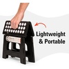 image:imageKikkerland Rhino Foldable Step Stool  Holds Adults up to 300 Lbs Best for Kitchen amp Bathroom  Collapsible Portable Lightweight Stepping Stool with Sturdy NonSlip Design  Black 15Black
