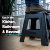 image:imageKikkerland Rhino Foldable Step Stool  Holds Adults up to 300 Lbs Best for Kitchen amp Bathroom  Collapsible Portable Lightweight Stepping Stool with Sturdy NonSlip Design  Black 15Black