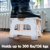 image:imageKikkerland Rhino Foldable Step Stool  Holds Adults up to 300 Lbs Best for Kitchen amp Bathroom  Collapsible Portable Lightweight Stepping Stool with Sturdy NonSlip Design  Black 15White