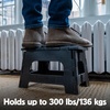 image:imageKikkerland Rhino Foldable Step Stool  Holds Adults up to 300 Lbs Best for Kitchen amp Bathroom  Collapsible Portable Lightweight Stepping Stool with Sturdy NonSlip Design  Black 15Red