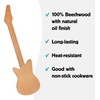 image:imageKikkerland Set of Two Novelty Guitar Wooden Spoons for Kitchen  Beechwood Heat Resistant Use with NonStick Cookware  Unique Gift for Music Lovers and Cooking EnthusiastsRockin Spatula
