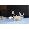 image:imageKikkerland Stainless Steel Beechwood Crab Compact EDC Multi Tool  6 Tools