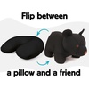image:imageKikkerland Zip amp Flip Travel Pillow  Micro Bead Head Rest for Planes and Travel  Brown BearBlack Bear