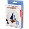 image:imageKikkerland DIY Mini Cross Stitch Sailboat Embroidery Craft Starter Kit Set with Pattern Instructions 3 Bamboo Hoop Stress Relief Adult Beginner FriendlySailboat