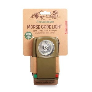 image:imageKikkerland Huckleberry Retro Style Metal Morse Code LED Flash Light Signal Lamp Signaling Device Green Red