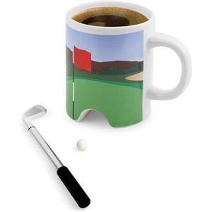 image:imageKikkerland Putting Golf Mug  Fun Desktop Golfing Set for Home amp Office  Includes Porcelain Cup with Hole Mini Golf Ball amp Pen with Club CapPutter