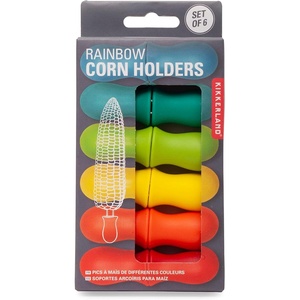 image:imageKikkerland Rainbow Corn on The Cob Holders Food Safe BBQ Picnics Outdoor Parties Set of 6