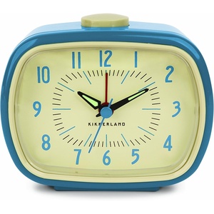 image:imageKikkerland Retro Alarm Clock  Vintage Decor for Bedroom Nightstand Living Room or Office  Battery Operated Decorative Analog Clock RedBlue Retro
