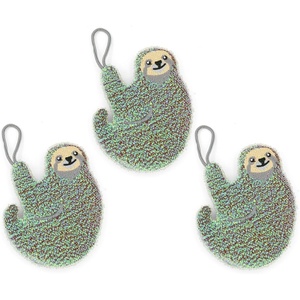 image:imageKikkerland Reusable Sloth Scrub Sponge  Cleaning Supplies for Kitchen Home Essentials  Fun Gifts for Kids amp Adults  Set of 3Sloth