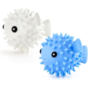 image:imageKikkerland Set of Two Reusable Dryer Buddies for Laundry  Fabric Softener Dryer Balls  Control Static Remove Wrinkles Dry Clothes Faster Puffer Fish