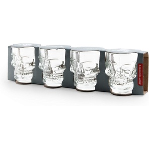 image:imageKikkerland Tequila Shots Green Cactus Glass Shot Glasses Shooters Set of 4 1oz capacity for Party Supplies Southwest ThemeSkull