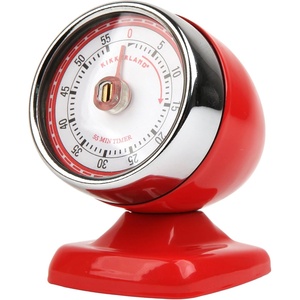 image:imageKikkerland Vintage Streamline Timer  Retro Decor for Home amp Kitchen  Windup Timekeeper in BlueRed