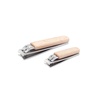 image:imageKikkerland Beechwood Stainless Steel Compact Nail Clippers Combo Set Ultra Sharp Sturdy Fingernail and Toenail Cutters