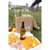image:imageKikkerland Insulated Collapsible Portable Wicker Picnic Hamper Basket Cooler Seat Carrying Strap for Picnics Parties and BBQs