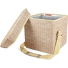 image:imageKikkerland Insulated Collapsible Portable Wicker Picnic Hamper Basket Cooler Seat Carrying Strap for Picnics Parties and BBQs