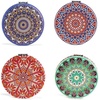 image:imageKikkerland Mandala Pocket Mirror  Assorted Designs  1 Randomly Selected  2X Magnification  Round  Frameless  Black  Diameter 6 cm x 1 cm