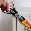 image:imageKikkerland MultiPurpose Ergonomic Toucan Kitchen Shears Scissors BlackOrange Cutting Herbs Meat Trimming Kitchen Tool