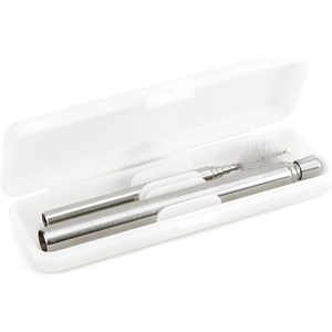 image:imageKikkerland Collapsible Travel Straw Set Medium Silver
