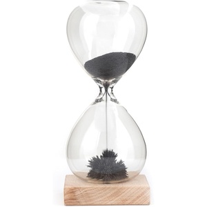 image:imageKikkerland Magnetic Hourglass Timer  Elegant Relaxing Decor for Home amp Office  1 Minute Timekeeper with Hidden Magnet amp Wooden Base