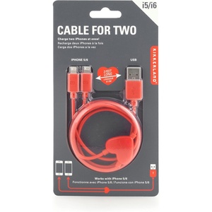 image:imageKikkerland Dual Heart iPhone Double Charging Cable iPhone Charger Accessory