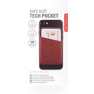 image:imageKikkerland Safe Slot Tech Universal Phone Leather Pocket Card Holder Case 3M Adhesive
