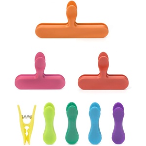 image:imageKikkerland Rainbow Bag Clips Set of 8 MulticolorRainbow