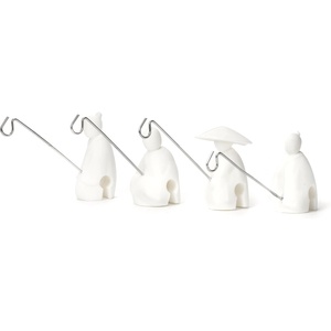 image:imageKikkerland Jiang Taigong Tea Bag Holder Set of 4 White