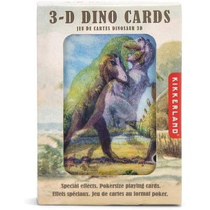 image:imageKikkerland 3D Dinosaurs Collectable Playing Cards Lenticular Playing Cards Pterodactyl to TRex Perfect for Patience Poker Bridge or Whist