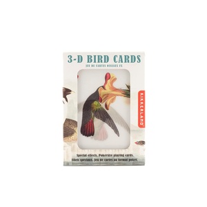 image:imageKikkerland 3D Lenticular Bird Pokersize Deck 54pc Standard Index Waterproof Novelty Playing Cards