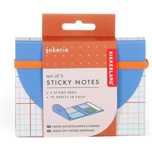 image:imageKikkerland Set of 5 Sticky Notes Booklet for Home Office Supplies Book Notes Planner Accessories
