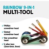image:imageKikkerland 9in1 Rainbow MultiTool  Compact amp Durable 9Bit Driver Set with Allen Wrenches amp Screwdriver Bits  Utility Essentials for Home Improvement amp Travel Repair