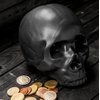 image:imageKikkerland Ceramic Desktop Halloween Decorative Skull Coin Piggy Bank Money Saver BoxSkull
