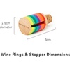 image:imageKikkerland Rainbow Wine Rings  Stopper BA91