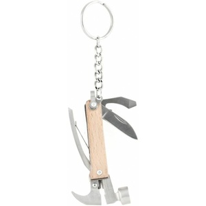 image:imageKikkerland 10 in 1 Pocket Compact EDC Gear Equipment Stainless Steel MultiTool White Wood Handle for Outdoors Camping Tool Accessories SurvivalWooden Mini Hammer