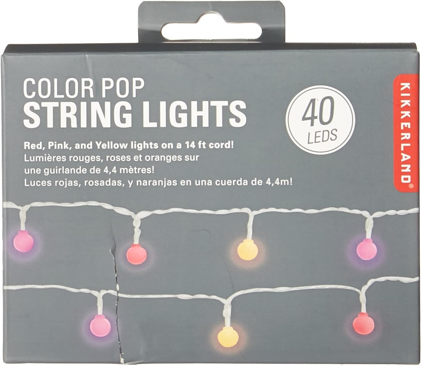 image:imageKikkerland 5ft 10 Hanging LED Disco String Lights Battery Operated Bedroom Living Room Inside Outside Decor Home Decor Party LightsPink Multicolor