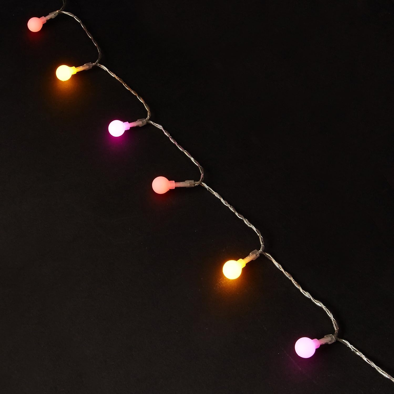 image:imageKikkerland 5ft 10 Hanging LED Disco String Lights Battery Operated Bedroom Living Room Inside Outside Decor Home Decor Party LightsPink Multicolor