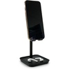 image:imageKikkerland Extendable Portable Ergonomic Adjustable Universal Perfect Phone Stand with Tray Black for Home Office Desktop