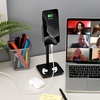 image:imageKikkerland Extendable Portable Ergonomic Adjustable Universal Perfect Phone Stand with Tray Black for Home Office Desktop